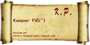 Kasper Pál névjegykártya